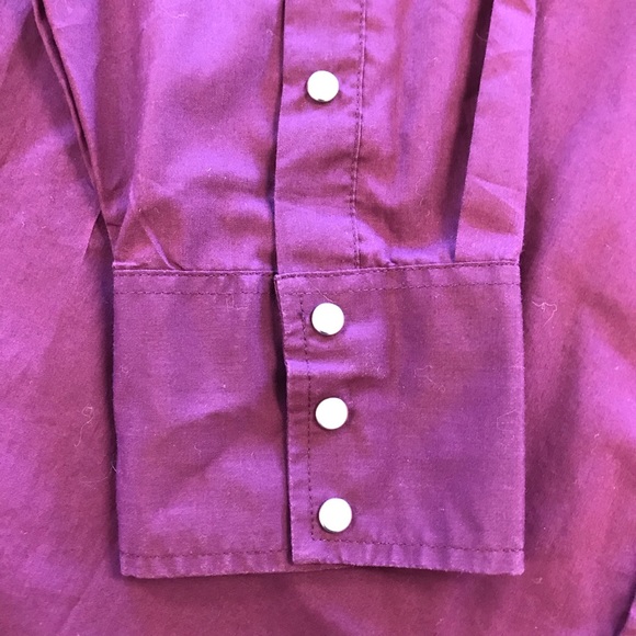 Sheplers Western Pearl Snap Shirt XL Purple - Picture 5 of 7
